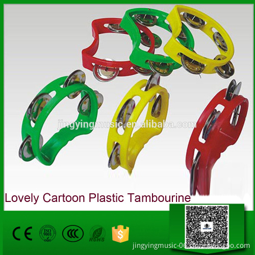 Lovely Cartoon Plastic Tambourine Hand Bell Toy Cartoon Toy Cartoon Design Tambourine For Kids